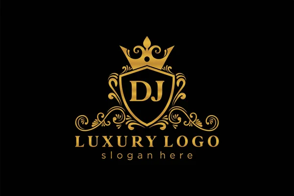 List Royal Luxury Logo Szablon Sztuce Wektorowej Dla Restauracji Tantiem — Wektor stockowy