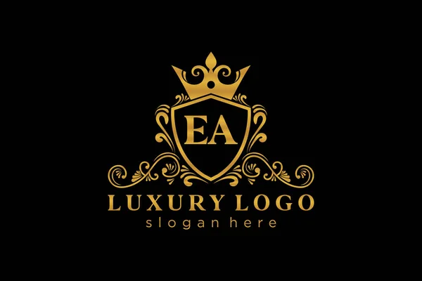 Letter Royal Luxury Logo Template Vector Art Restaurant Royalty Boutique — Vetor de Stock