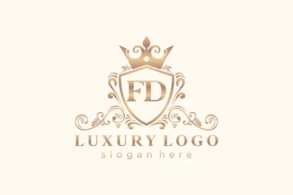 Letter Royal Luxury Logo Vorlage Vektorkunst Für Restaurant Royalty Boutique — Stockvektor