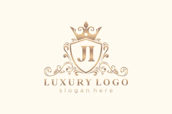 Jjletter Royal Luxury标志模板 用于餐馆 皇家酒店 精品店 咖啡店 草药店 时装和其他矢量插图的矢量艺术 — 图库矢量图片