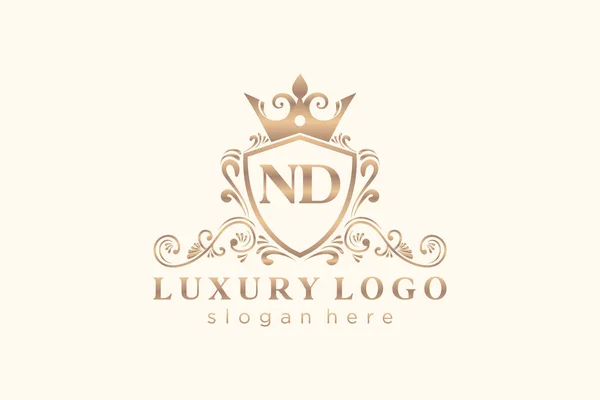 Letter Royal Luxury Logo Template Vector Art Restaurant Royalty Boutique — 图库矢量图片
