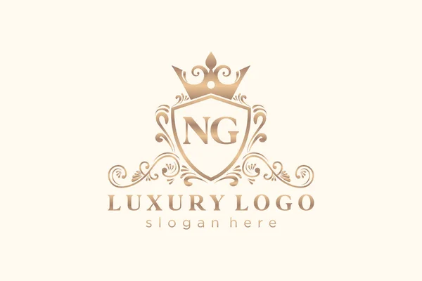 Letter Royal Luxury Logo Template Vector Art Restaurant Royalty Boutique — Image vectorielle