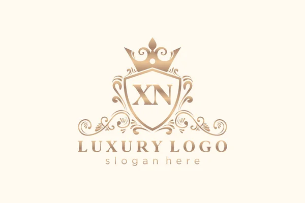 Letter Royal Luxury Logo Template Vector Art Restaurant Royalty Boutique —  Vetores de Stock