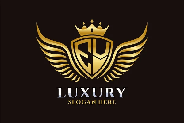 Vecteur Logo Couleur Crête Aile Royale Luxe Logo Victoire Logo — Image vectorielle