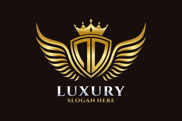 Aile Royale Luxe Lettre Crête Couleur Logo Vecteur Logo Victoire — Image vectorielle