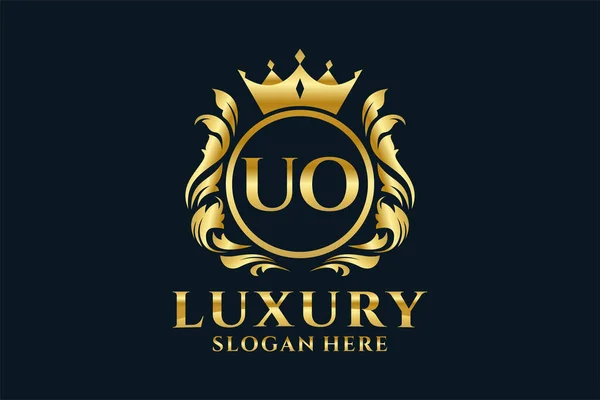 Lettera Royal Luxury Logo Template Arte Vettoriale Progetti Branding Lusso — Vettoriale Stock
