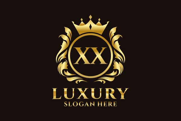 Levél Royal Luxury Logo Sablon Vektorművészet Luxus Márka Projektek Más — Stock Vector