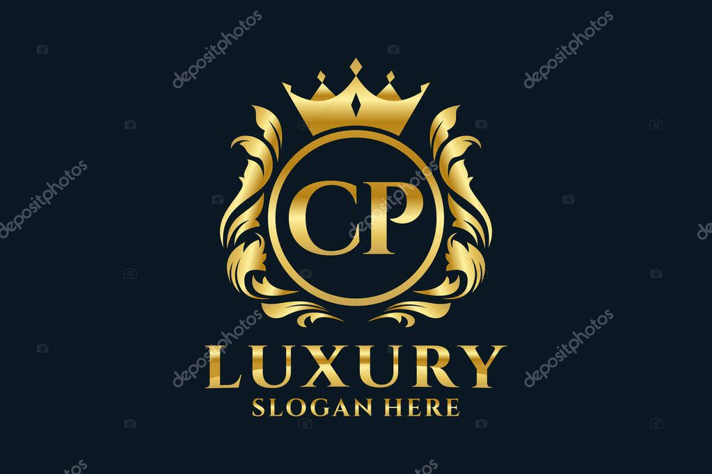 CP Letter Royal Luxury Logo template in vector art for luxurious branding projects and other vector illustration.