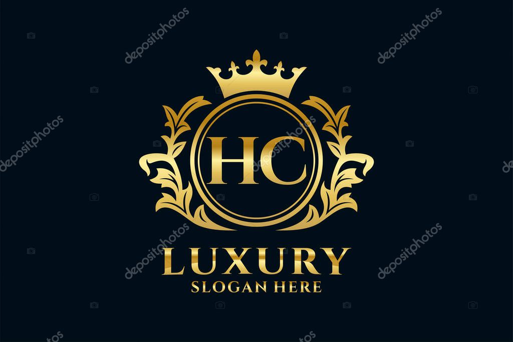 HC Letter Royal Luxury Logo template in vector art for luxurious branding projects and other vector illustration.