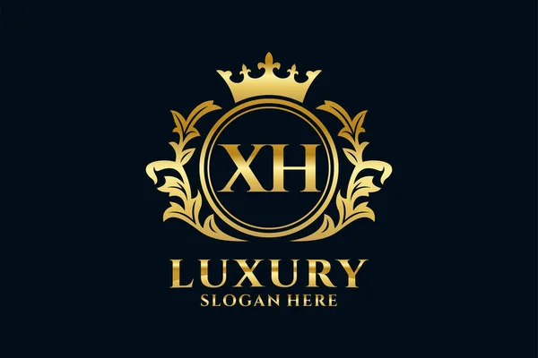 Levél Royal Luxury Logo Sablon Vektor Művészet Luxus Márka Projektek — Stock Vector