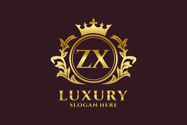Zx字母皇家豪华标志模板在矢量艺术中的豪华品牌项目和其他矢量插图 — 图库矢量图片