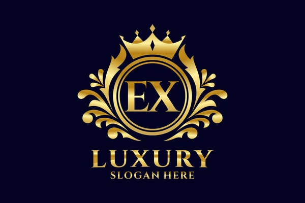 Lettera Royal Luxury Logo Template Arte Vettoriale Progetti Branding Lusso — Vettoriale Stock