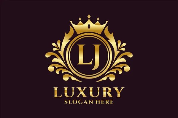 Lj字母Royal Luxury标志模板 用于豪华品牌设计和其他矢量插图的矢量艺术 — 图库矢量图片