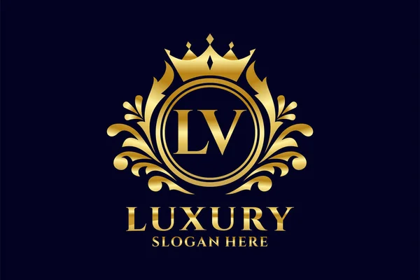 Letter Modello Logo Royal Luxury Nell Arte Vettoriale Progetti Branding — Vettoriale Stock