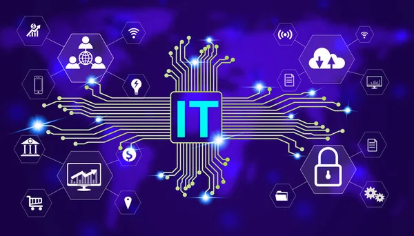 information technology networks Internet connecting wireless devices around the world. information technology is essential to businesses in the digital world with  and icons connected to each other