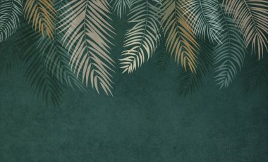 Arka planda yapraklar olan dallar. Duvar için kusursuz desen. Ayrıntılı kusursuz desen. Odanın içi için duvar kağıtları..