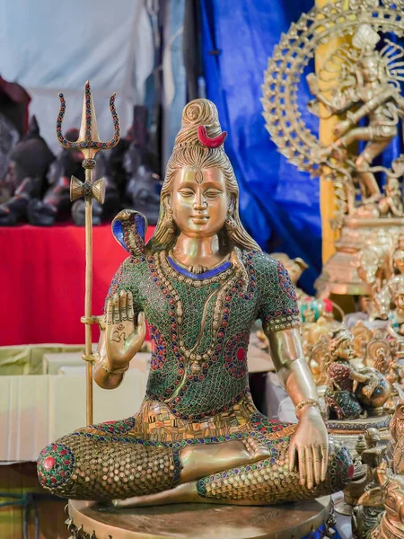 Selektivní Zaměření Sochu Indického Boha Šivy — Stock fotografie
