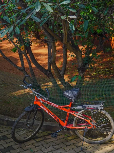 Bangalore Indien 2022 Selektivt Fokus Cykeln Som Parkeras Park — Stockfoto