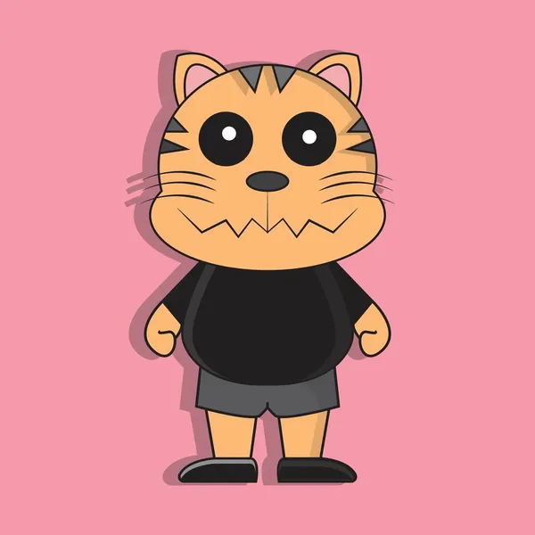 Effrayant Mignon Chat Personnage Dessin Animé Mascotte Nft — Image vectorielle