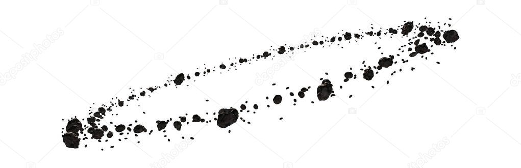 Group of realistic isolated asteroids in circle