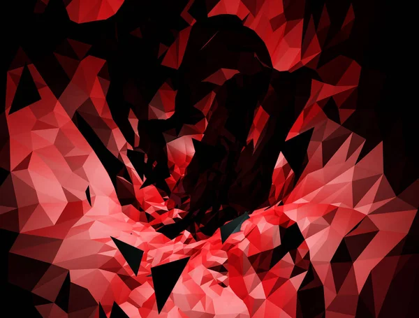 Preto Vermelho Baixo Poli Triângulo Formas Fundo Ilustração Para Web — Fotografia de Stock