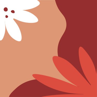 Sıcak Renk Paleti Çiçekleri ile Soyut Arkaplan