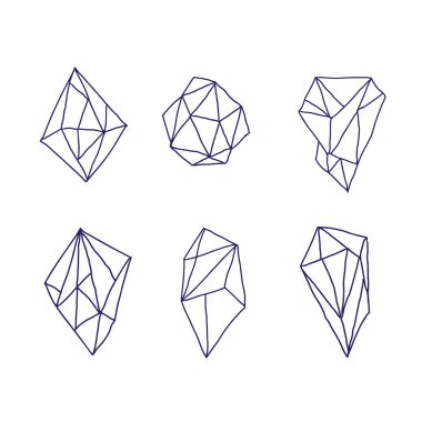El çizimi Geometrik Çokgenler Kristaller Elementleri İzole Edildi