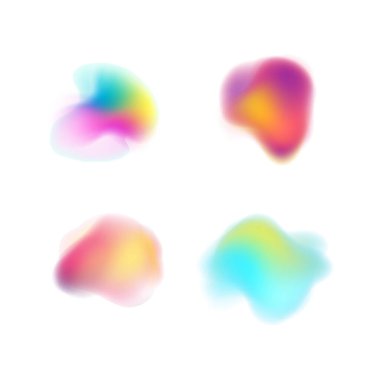 Vektör içindeki parlak neon bulanık vektör gradyan şekilleri