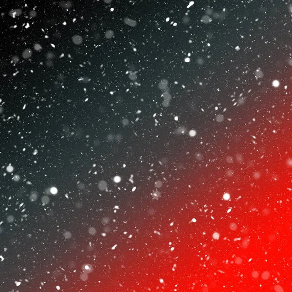 Snow Winter Background Sky Landscape Dark Sky Red Light Splash — Stock Photo, Image