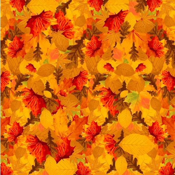 Colorido Outono Bordo Folhas Sem Costura Padrão Abstrato Vetor Fundo — Vetor de Stock