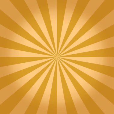 Sarı arkaplanda güneş ışınları, soyut retro doku, vektör illüstrasyonu