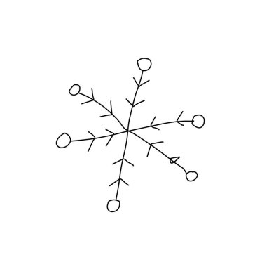 Kar tanesi, çizgi, karalama,