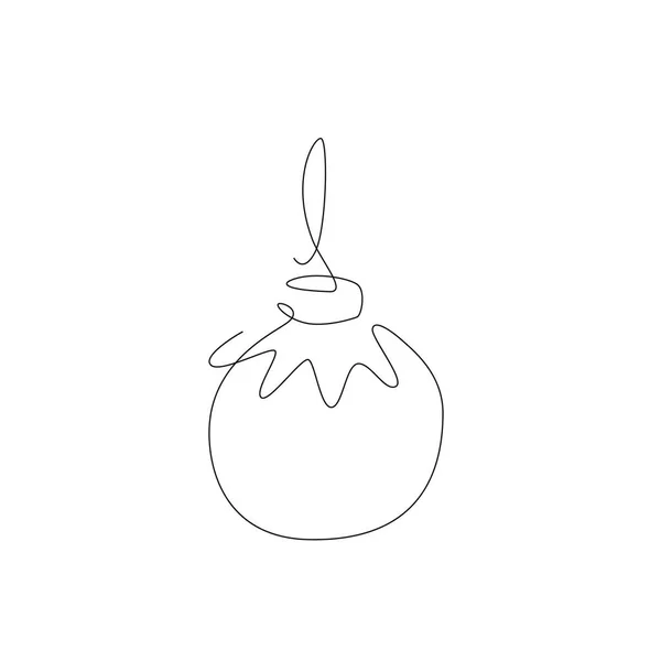 Christmas tree decoration. outline, art line, one line. — Stock vektor