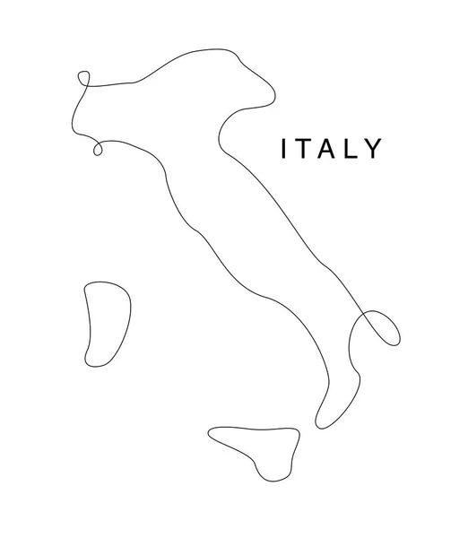 Line art Italia mappa. mappa continua della linea Europa. illustrazione vettoriale. singola — Vettoriale Stock