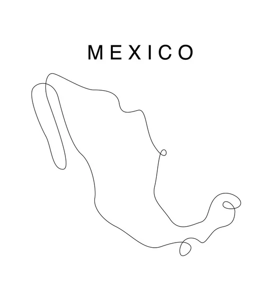 Linha arte México mapa. linha contínua mapa da América do Norte. ilustração vetorial. linha única. — Vetor de Stock