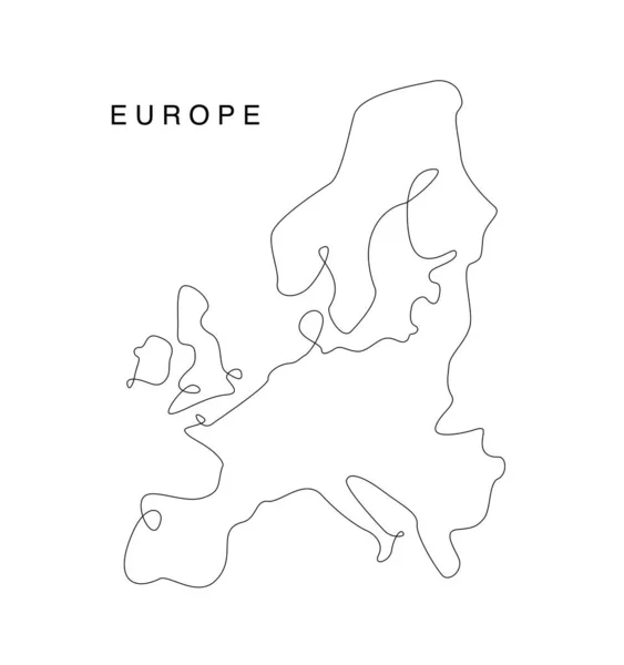 Linia art europa mapa. ciągła mapa UE. Ilustracja wektora. jednoliniowe stany zachodnie — Wektor stockowy