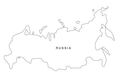 Line art Russia map. continuous line europe map. vector illustration. single outline.