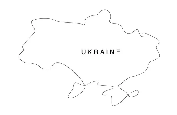 Line art Ukraine map. continuous line europe map. vector illustration. single outline. — Stockový vektor