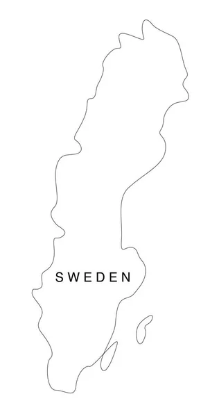Line art Sweden map. continuous line europe map. vector illustration. single outline. — Stockvektor