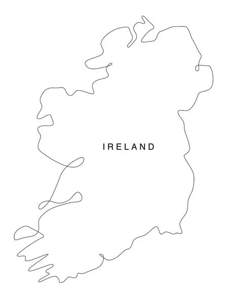 Карта Ирландии Карта Непрерывной Линии Европы Векторная Иллюстрация Единый Контур — стоковый вектор