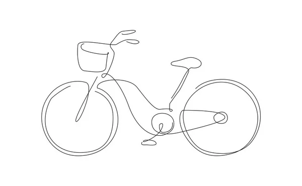 One Line Bike Vector Outline Cycle Bicycle Continuous Line Line — стоковый вектор