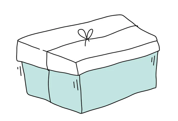 Güzel bir kutunun karalama vektörü, paket.