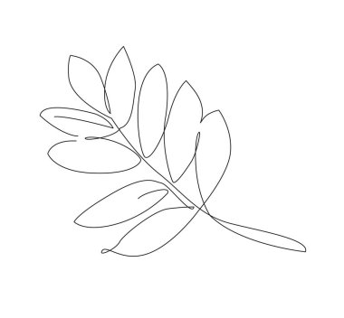 Autumn leaf one line illustration. line art maple leaves. outline vector.
