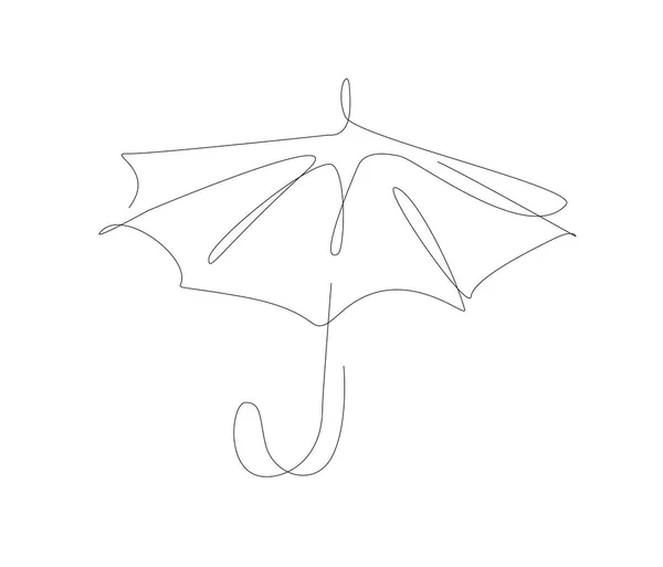 Umbrella One Line Opened Umbrella Line Art Wether Icon Vector — Vector de stock