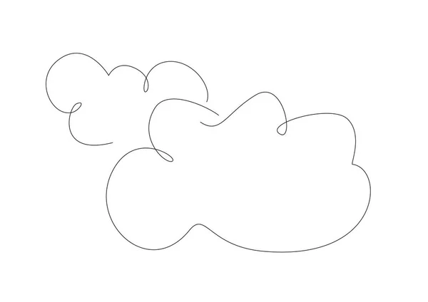 One Line Cloud Icon Wether Cloudy Line Art Illustration Vector — Vector de stock