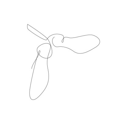 One line maple seeds. Vector line art tree seed. outline botanic illustration .