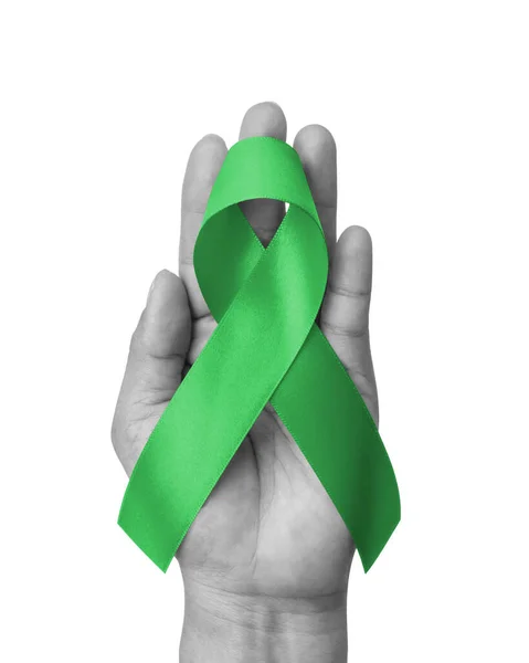 Green Ribbon Gallbladder Bile Duct Cancer Awareness Month February Bipolar — Photo