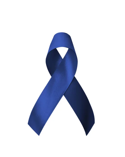 Ruban Bleu Foncé Pour Sensibilisation Cancer Côlon Cancer Colorectal Syndrome — Photo