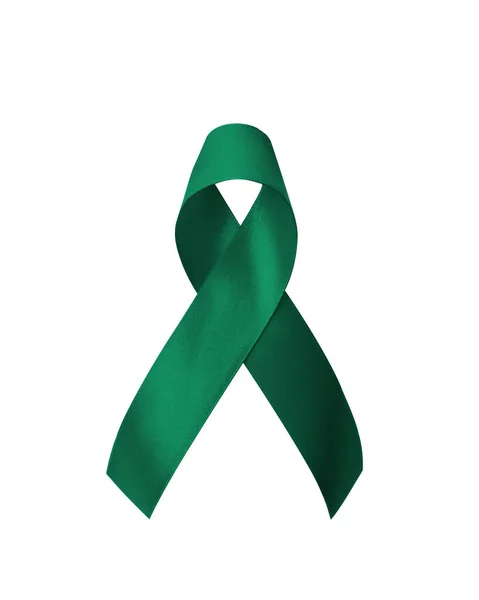 Color Verde Esmeralda Jade Conciencia Cinta Para Cáncer Hígado Hepatitis — Foto de Stock