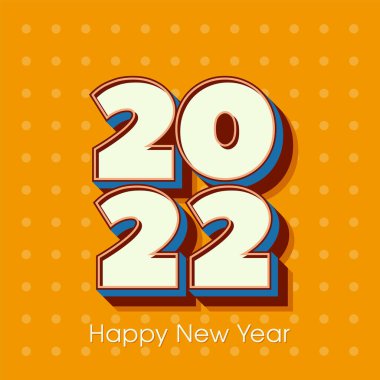 Mutlu yıllar 2022 Metin Tasarım Vektörü.